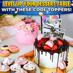 V TOWER packaging includes all toppers and banner for quick setup