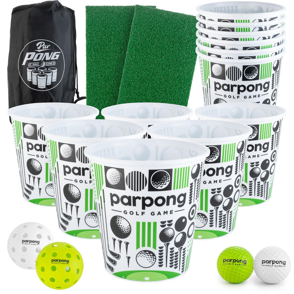 VULCANO SPORTS Par Pong 12 buckets setup for backyard golf fun and social competition