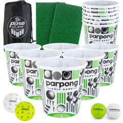 VULCANO SPORTS Par Pong 12 buckets setup for backyard golf fun and social competition