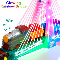 Vunrahsg electric train set car tracks for fast-paced car-train adventures