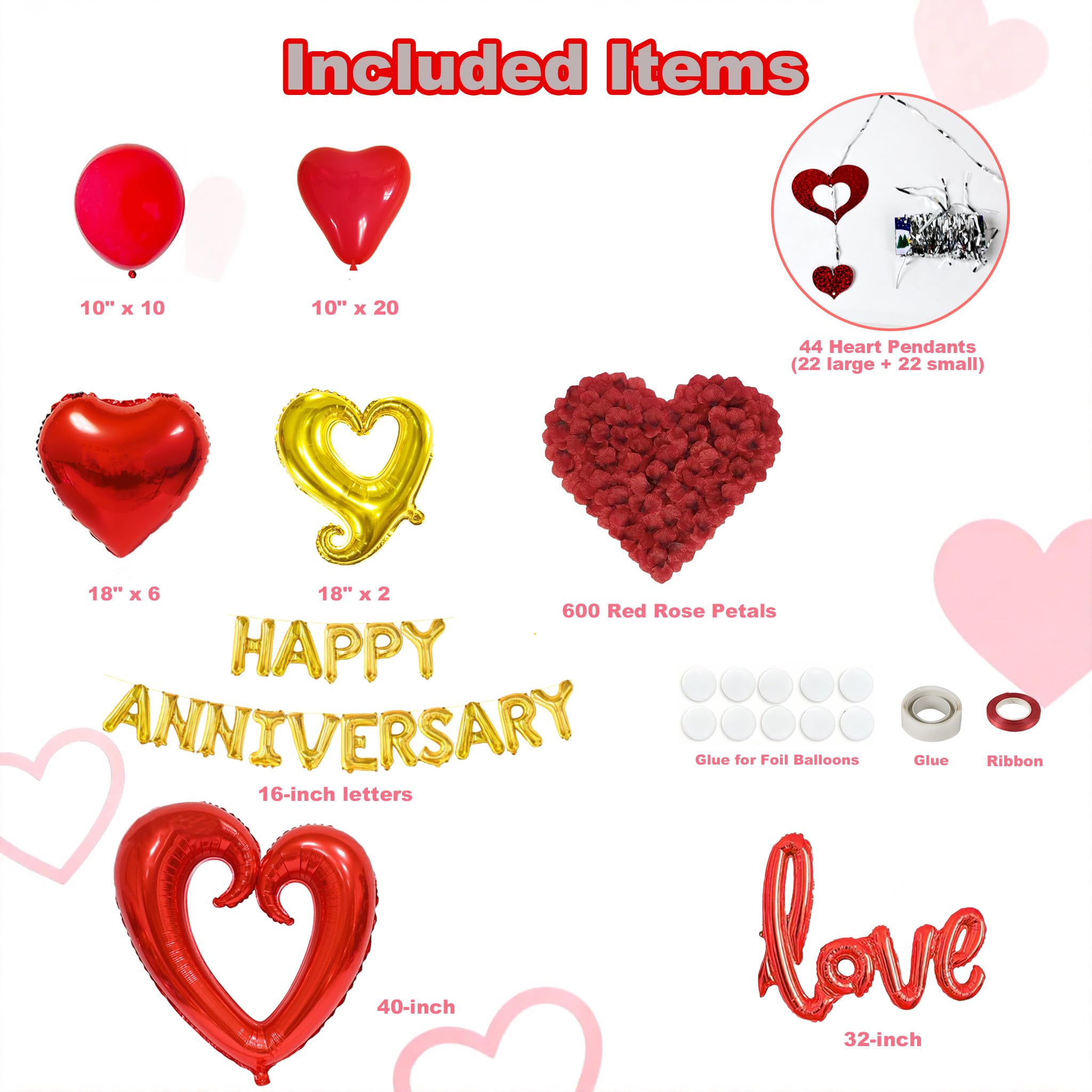 Vurxanqo heart-shaped latex balloons 10-inch add romantic color
