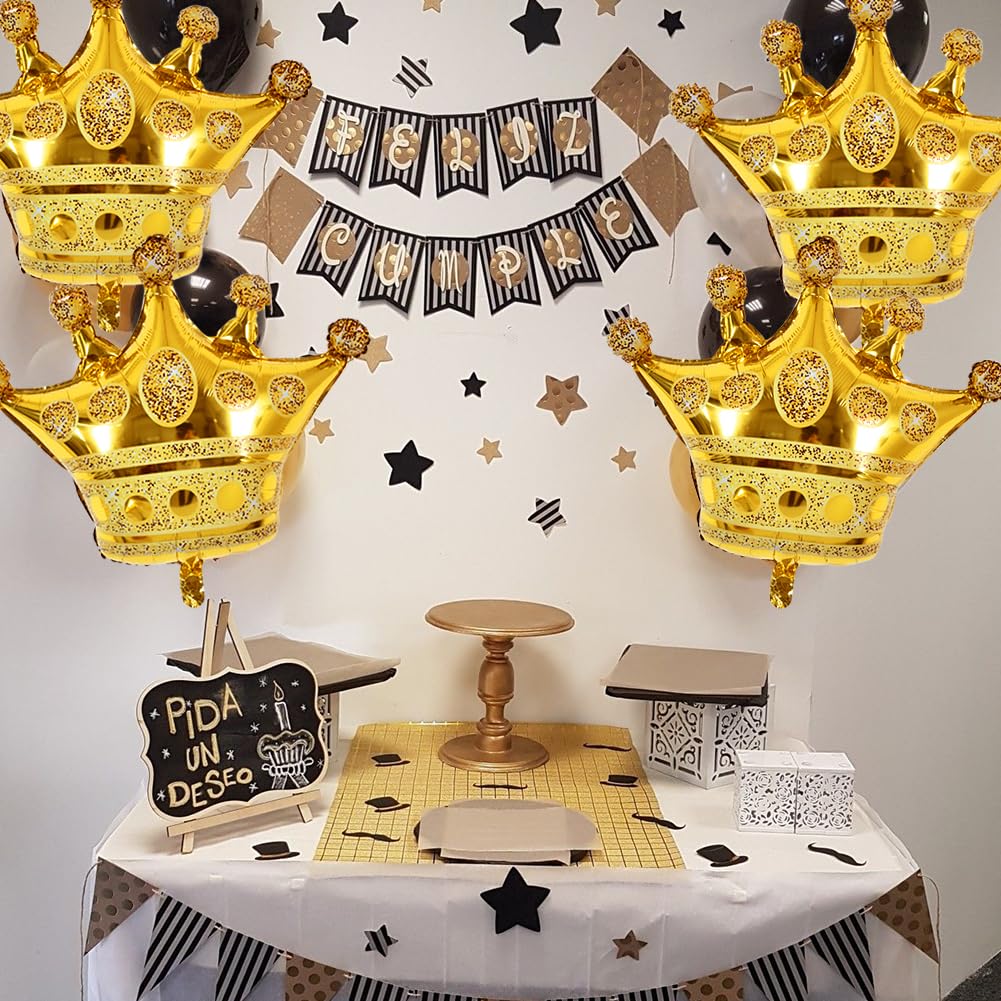 Vuzvuv 24 inch gold crown balloons ideal for baby showers