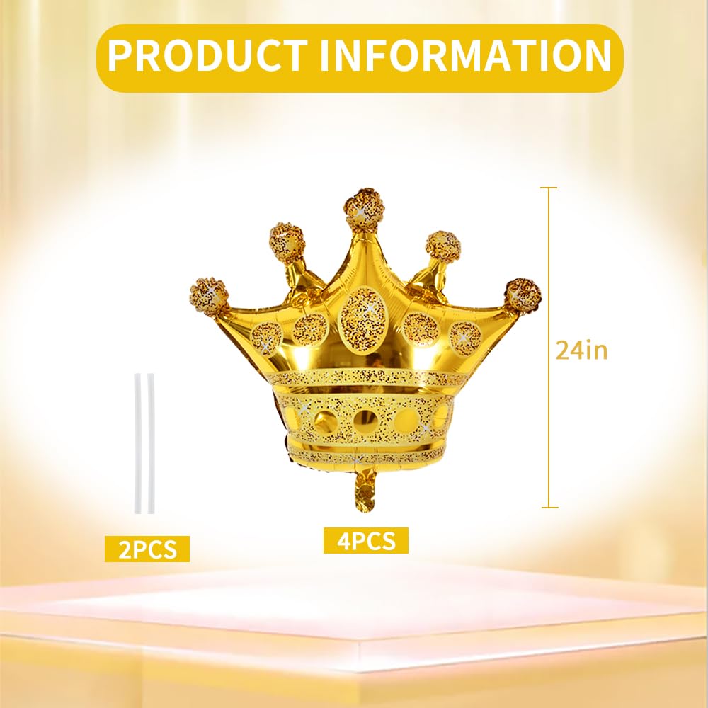 Vuzvuv gold crown balloons on wall display for stylish celebrations