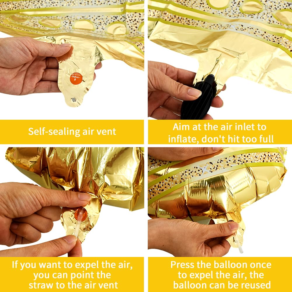 Vuzvuv gold crown balloons enhance wedding decor with a regal glow