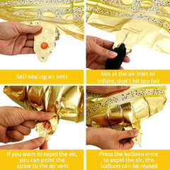 Vuzvuv gold crown balloons enhance wedding decor with a regal glow