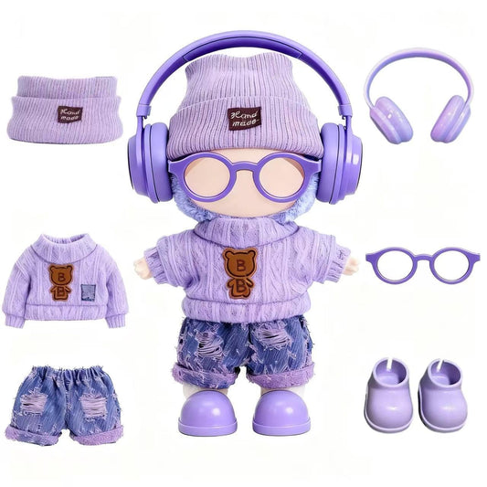 VVQUI 17cm doll clothes 6-piece set with hat and accessories for imaginative play.