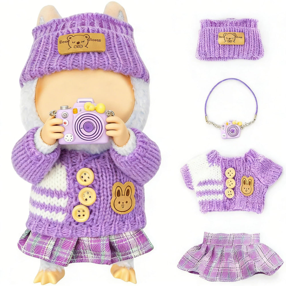 VVQUI 17cm doll hat purple, stylish accessory for creative play sessions.