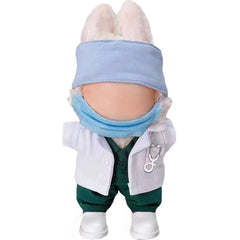VVQUI doctor outfit for 17cm doll with white coat, ideal for imaginative play