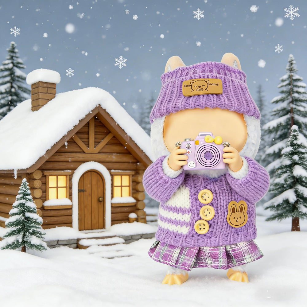 VVQUI fashion designer collection set purple, complete outfit for doll customization.