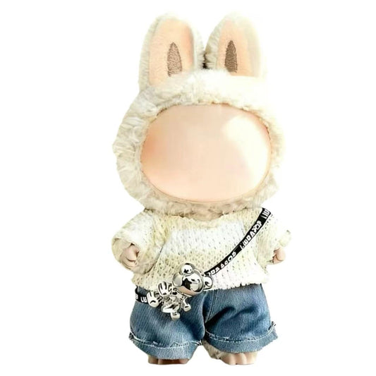 VVQUI Labubu 17cm sweater close-up shows cozy knit for gentle play