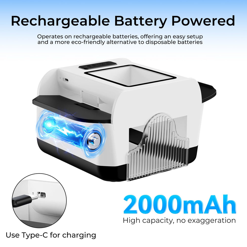 VXXCK automatic card shuffler recharge port showing USB-C charging for fast recharges