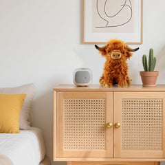 VYRNARA Highland Cow used as a decorative pillow option.