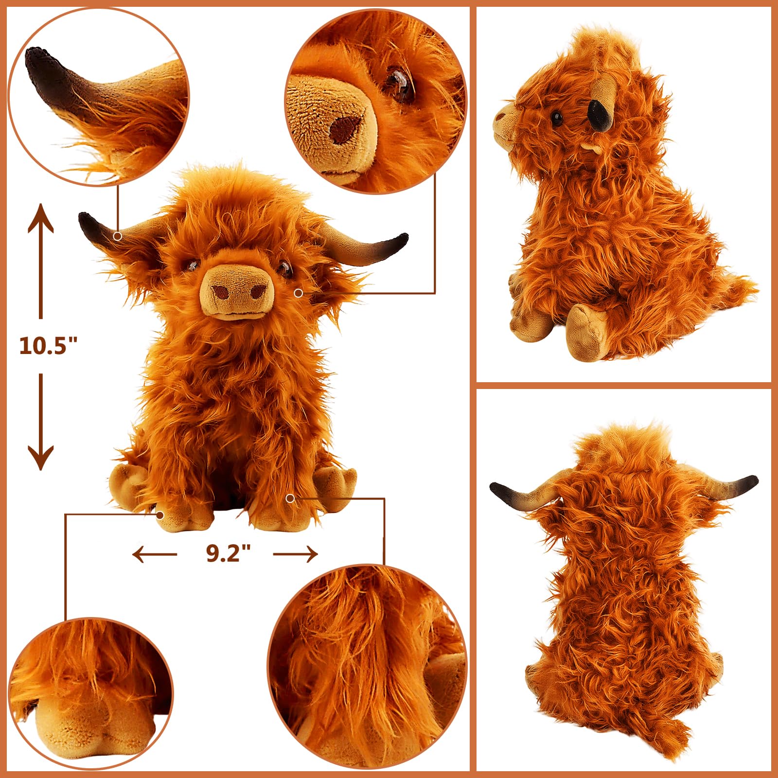 VYRNARA Highland Cow side view showing realistic fur texture.