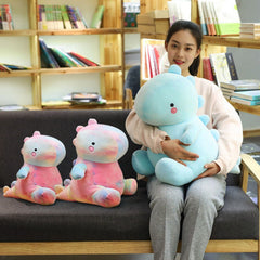 Vyhycy colorful dinosaur plushie, cozy reading pillow for snuggling.