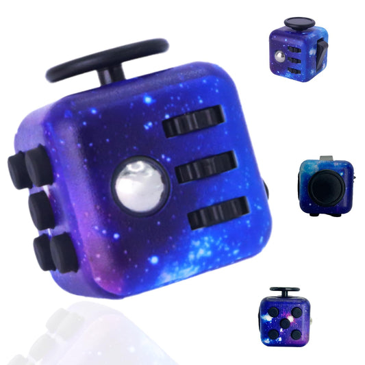 Vyotp Infinity Cube assembly: a tactile multi-shape fidget for focus and calm during tasks.