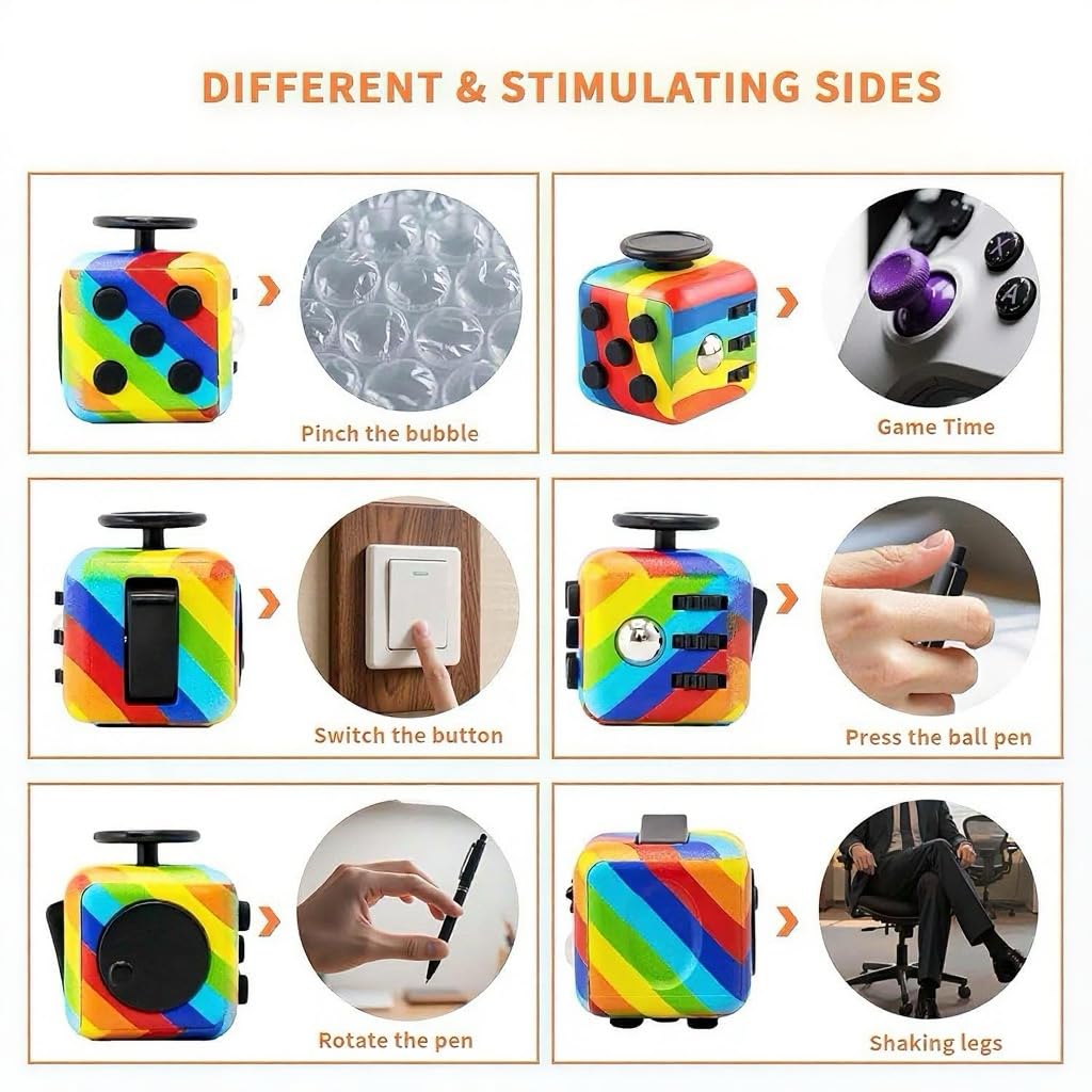 Vyotp Infinity Cube stress-relief: tactile shapes support mindful breaks anywhere.