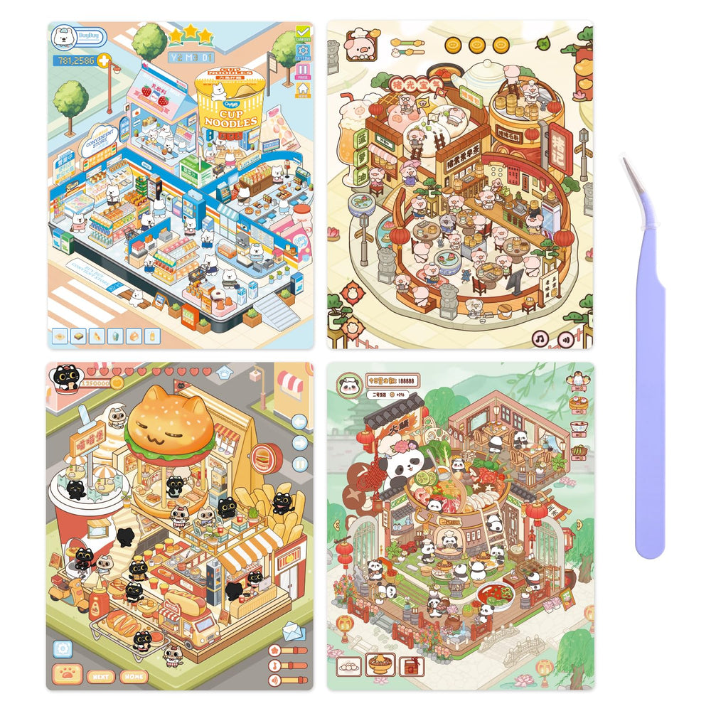 VYRANA burger shop 3D sticker for laptops or phones with vivid, reusable decor