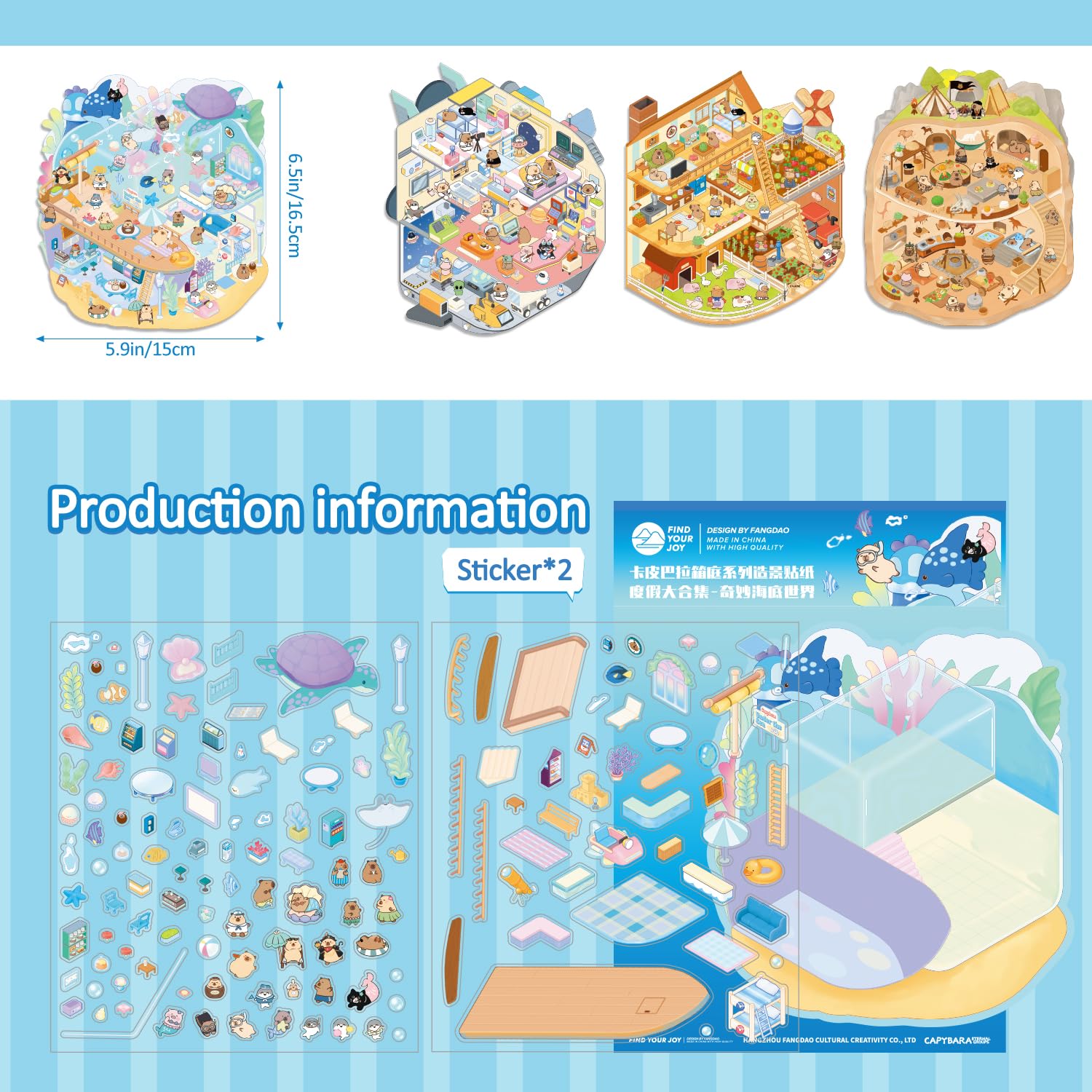 VYRANA girls 3D farm stickers ideal for crafts and personalizing items.