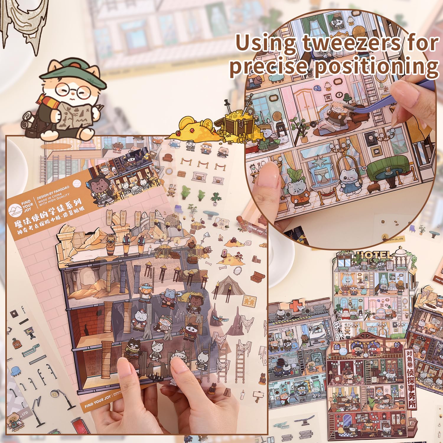 VYRANA 3D scene sticker strange hotel for creative gifts and surface decorating.