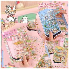 VYRANA Girls 3D stickers Warm Home scene for personal items.