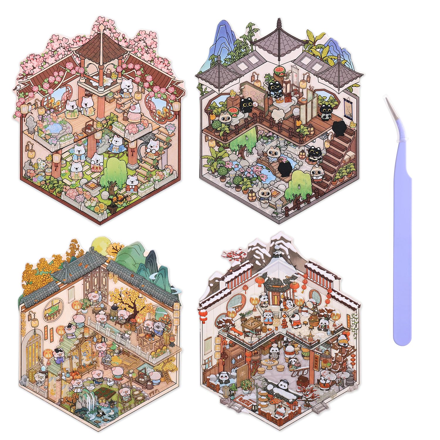 VYRANA Lunar New Year Panda stickers scene for festive decor and creative crafting.
