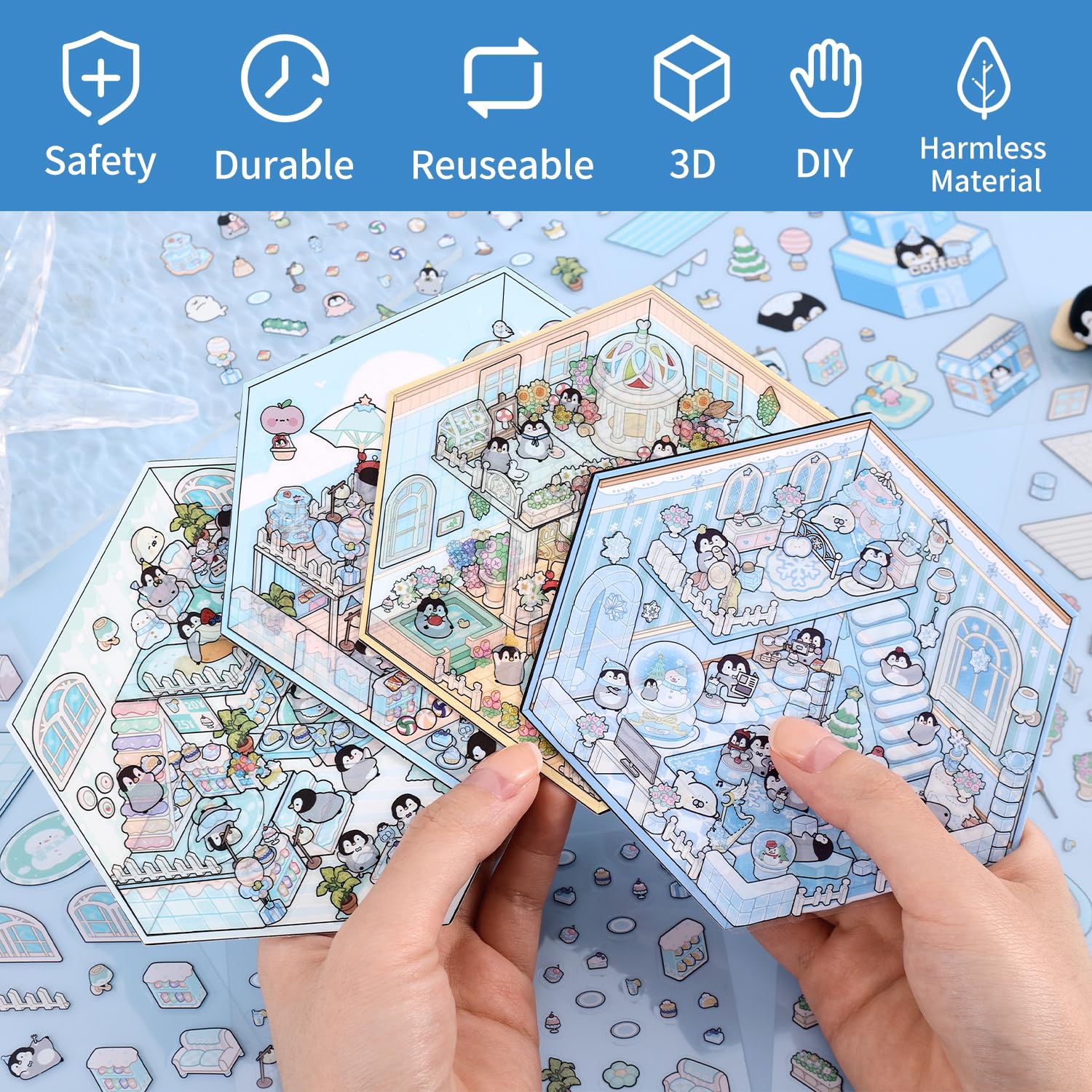 VYRANA sweet world 3D stickers brighten planners and notebooks