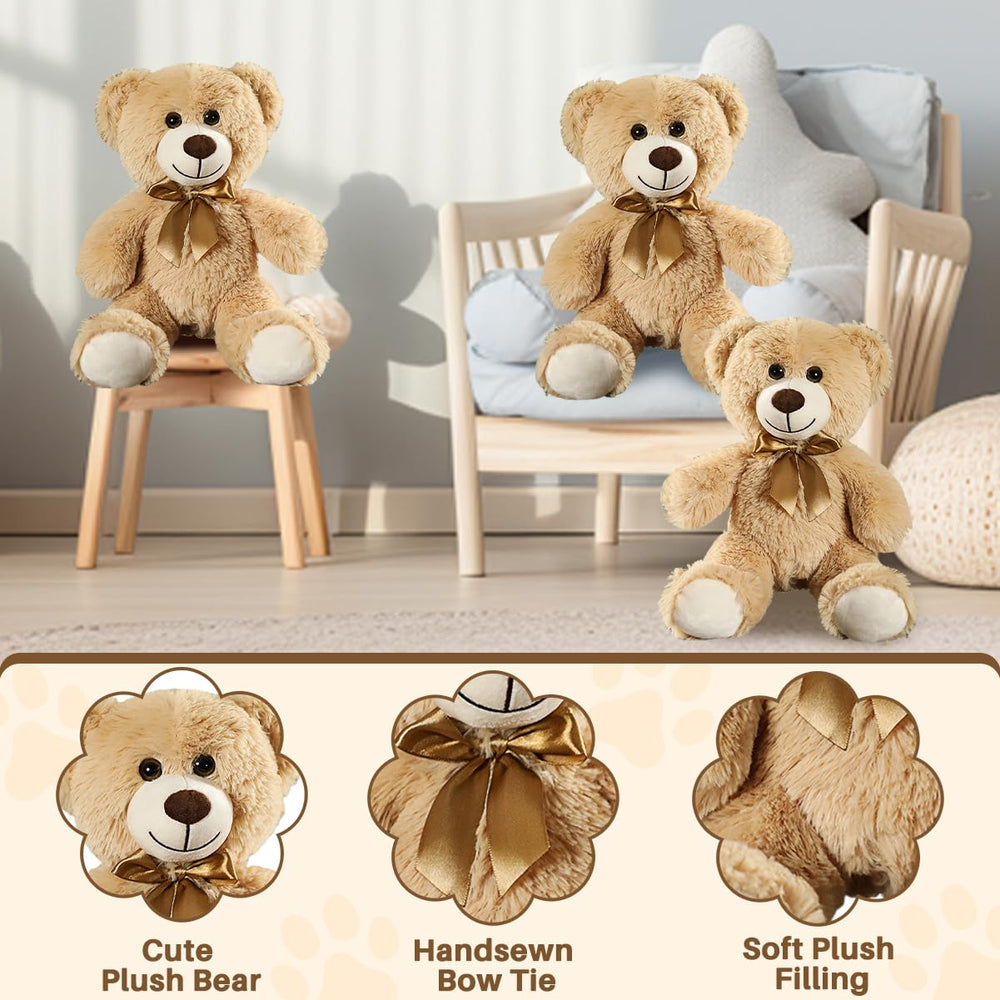 VYUSIT teddy bears bulk face close-up; embedded eyes for kids' safety.