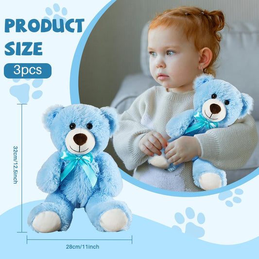 VYUSIT blue teddy bear 13.5-inch plush, cozy decor accent in living spaces