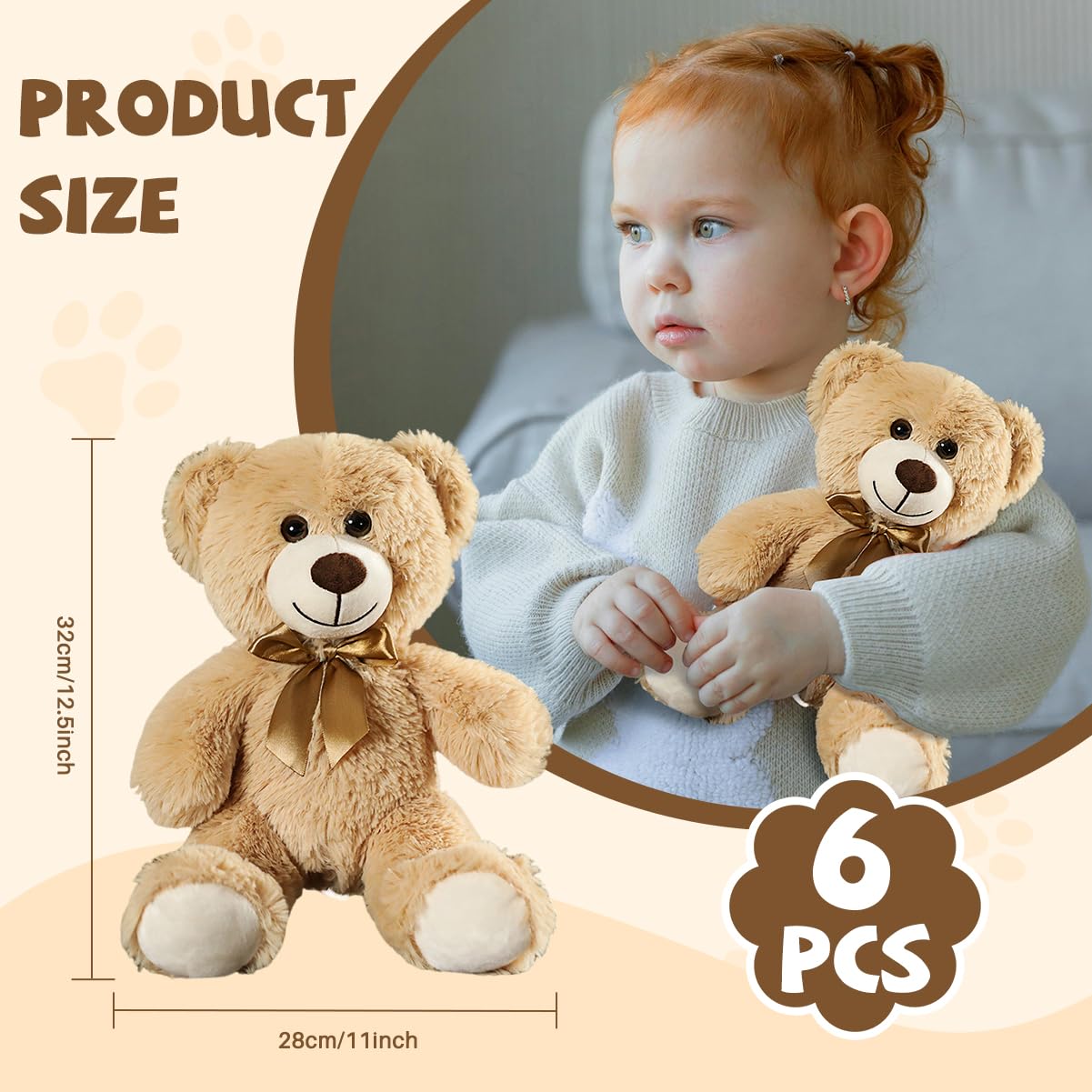 Close-up of VYUSIT teddy bear with embedded eyes for secure stitching