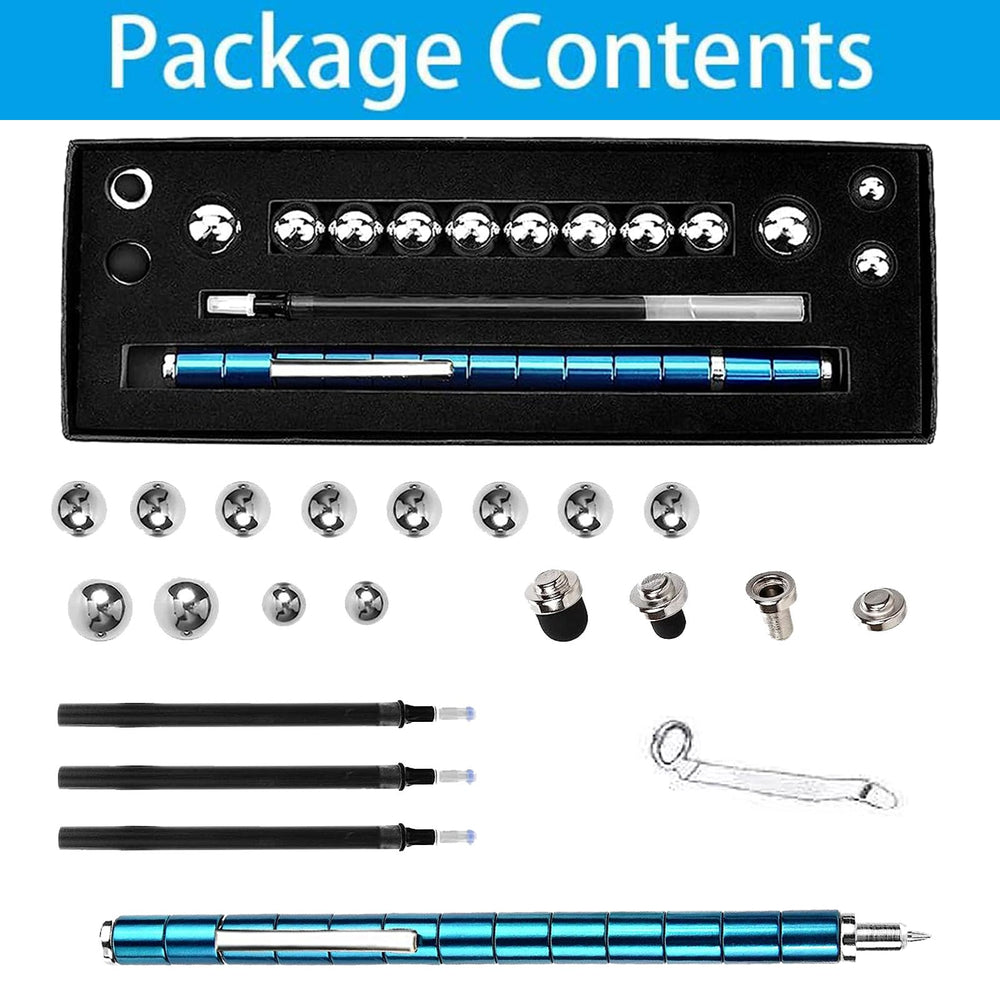 VYWmna fidget pen blue desk use demonstrates portable stress relief during study or work