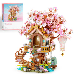 Vziimo Cherry Blossom Treehouse assembly kit with detailed features for creative home display