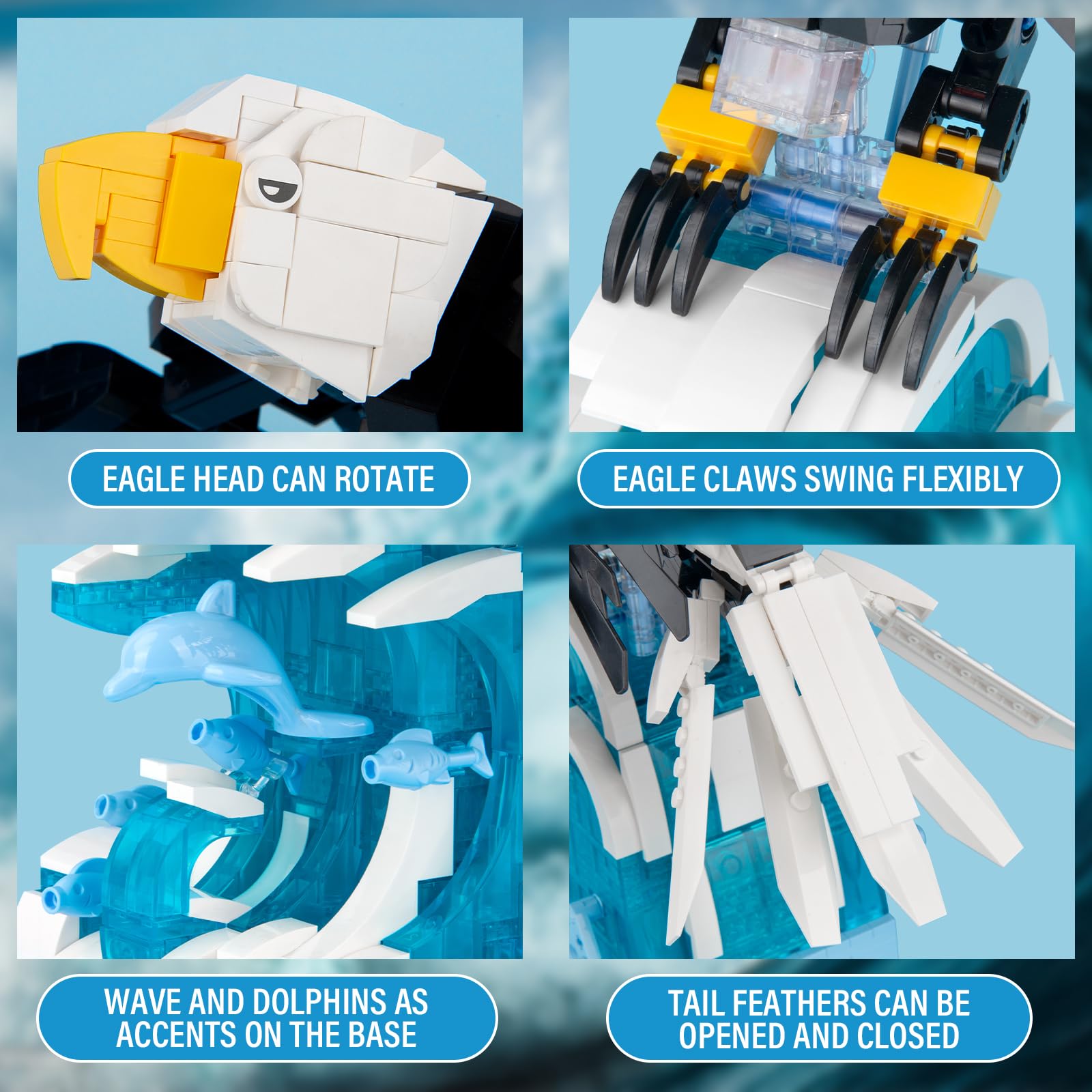 Vziimo Eagle wings flap mechanism enables lifelike motion during play.