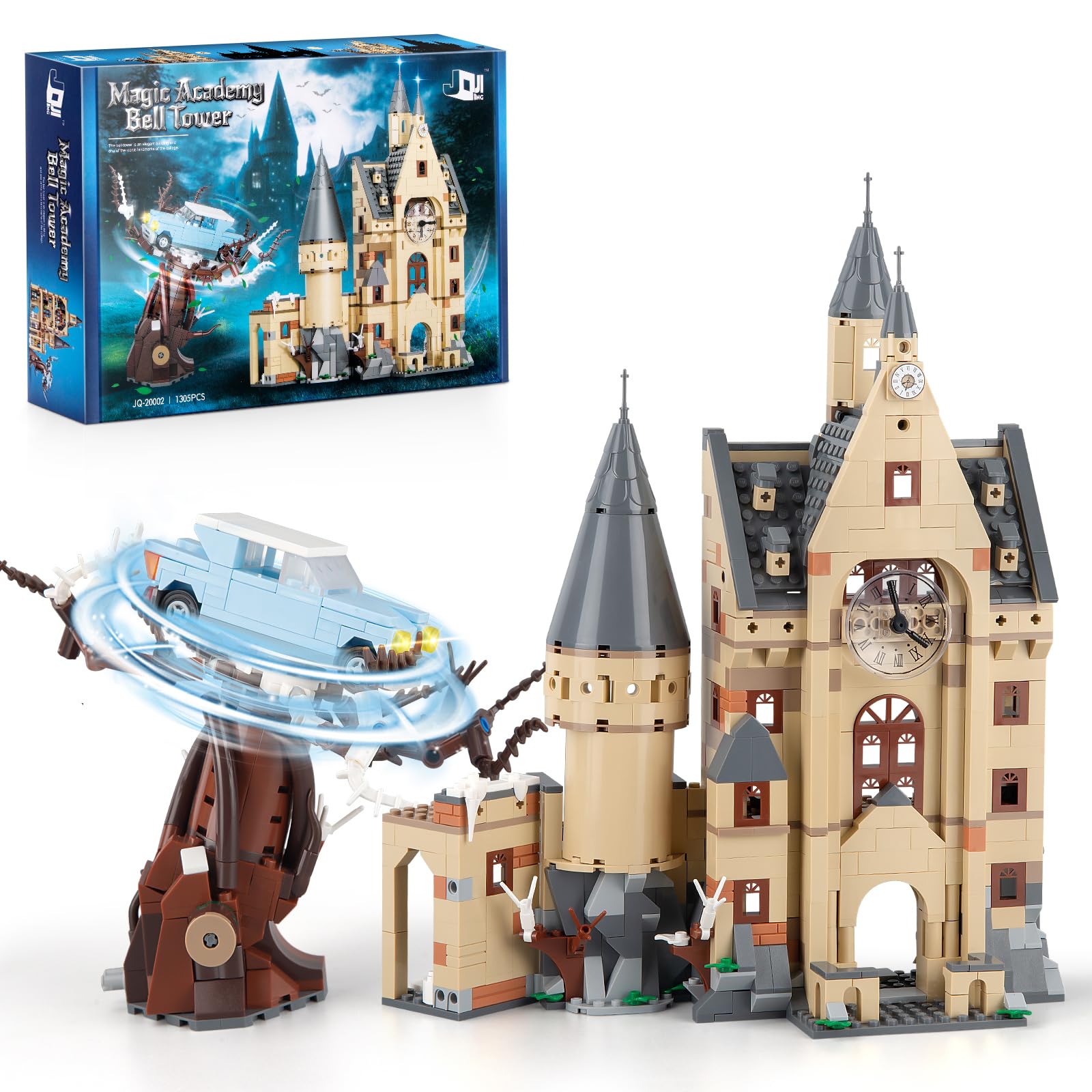 Vziimo Magic Clock Tower Building Set detailed clock close-up for display and storytelling.