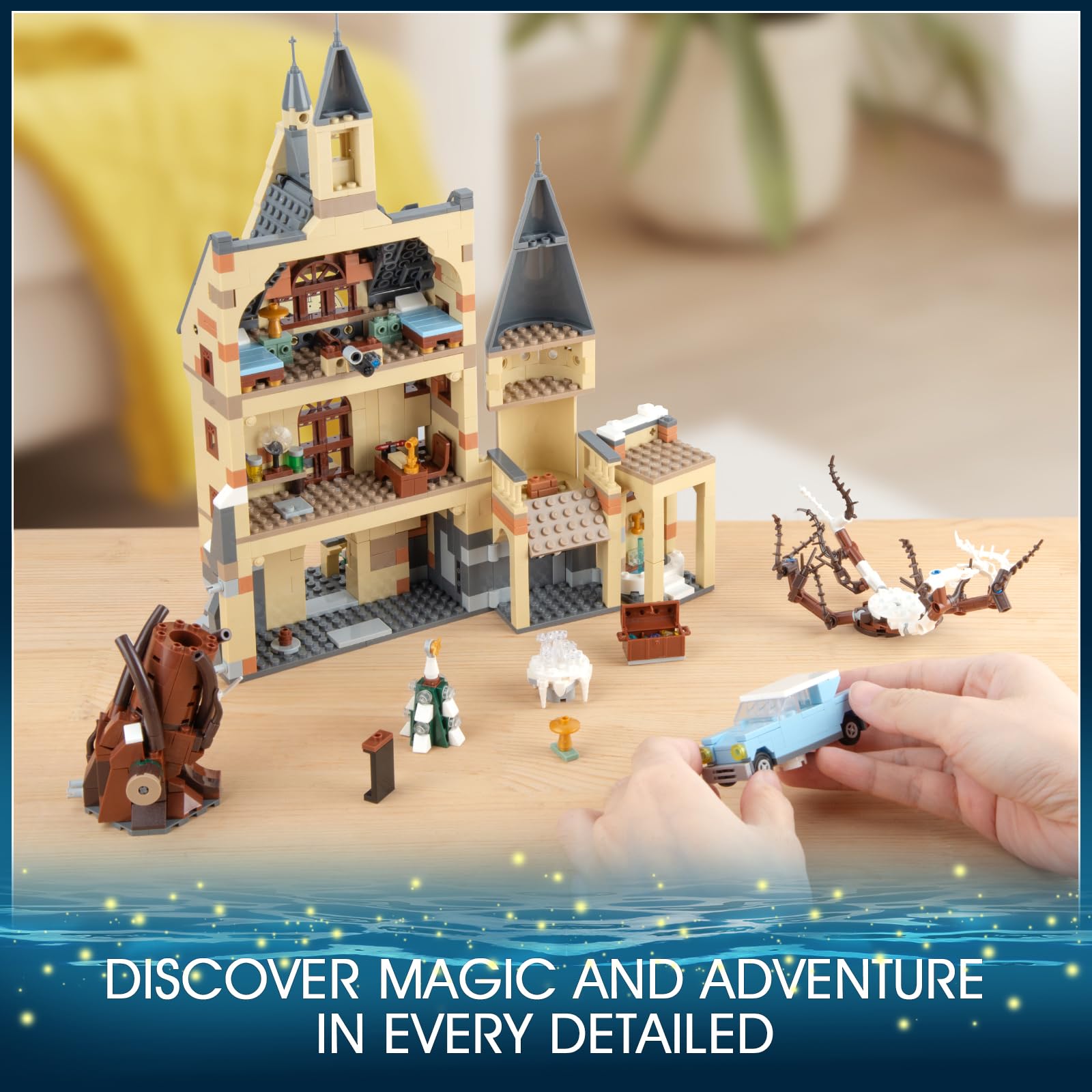 Vziimo Magic Clock Tower Building Set display-stand offers elegant desk decor and conversation starter.