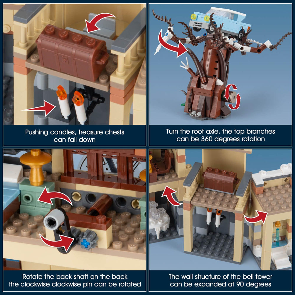 Vziimo Magic Clock Tower Building Set mini-bricks close-up showcases precise detailing for collectors.