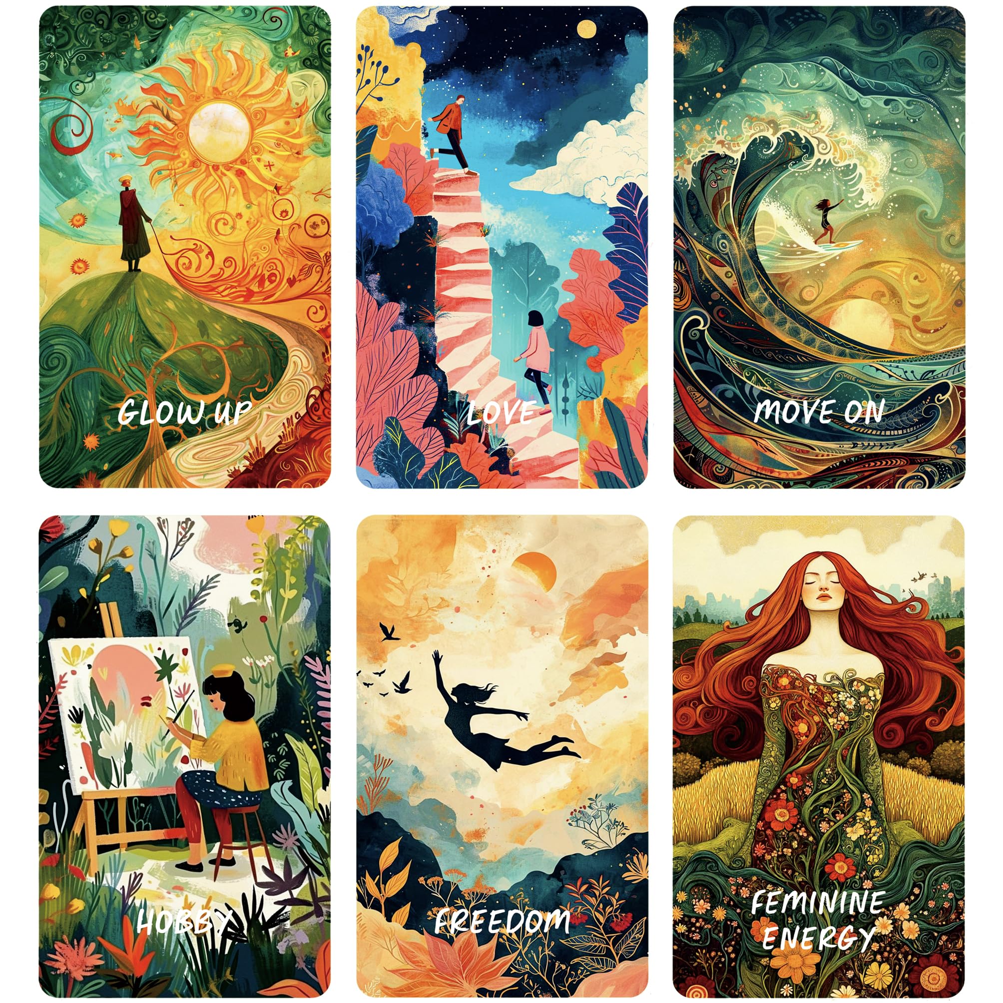 Vzmeiyre Life Happens Oracle Cards collection spread highlights versatile use for self-reflection