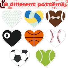 W1cwey basketball themed heart stickers ideal for kids crafts and school projects