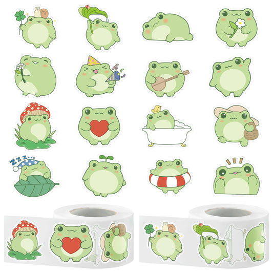 W1cwey frog sticker roll with 16 designs adds playful flair to scrapbooks.