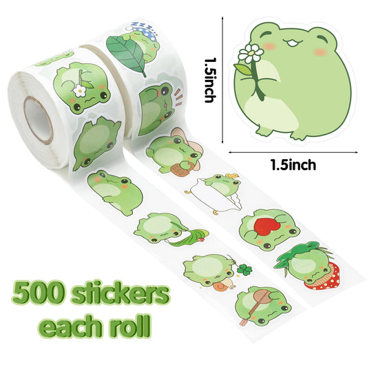 W1cwey frog sticker roll decorates luggage with durable, adorable patterns that last.