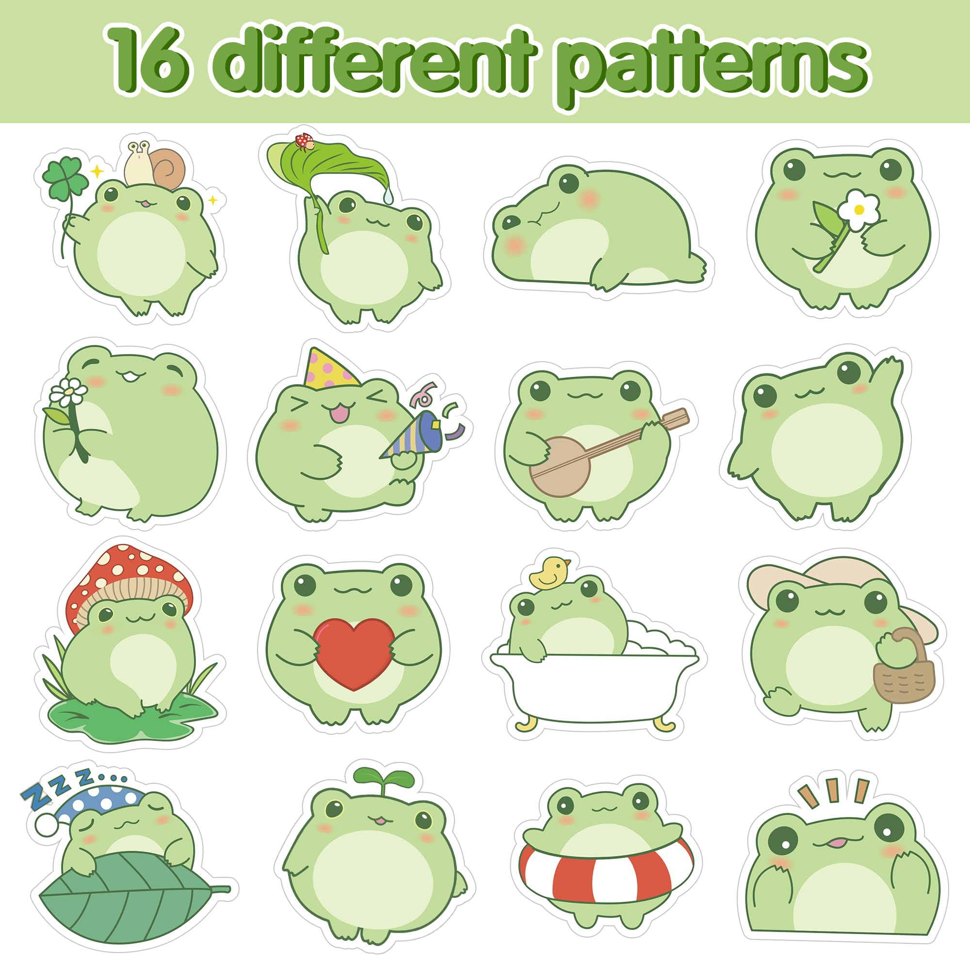 W1cwey frog sticker roll is ideal for gift wrap and greeting cards.