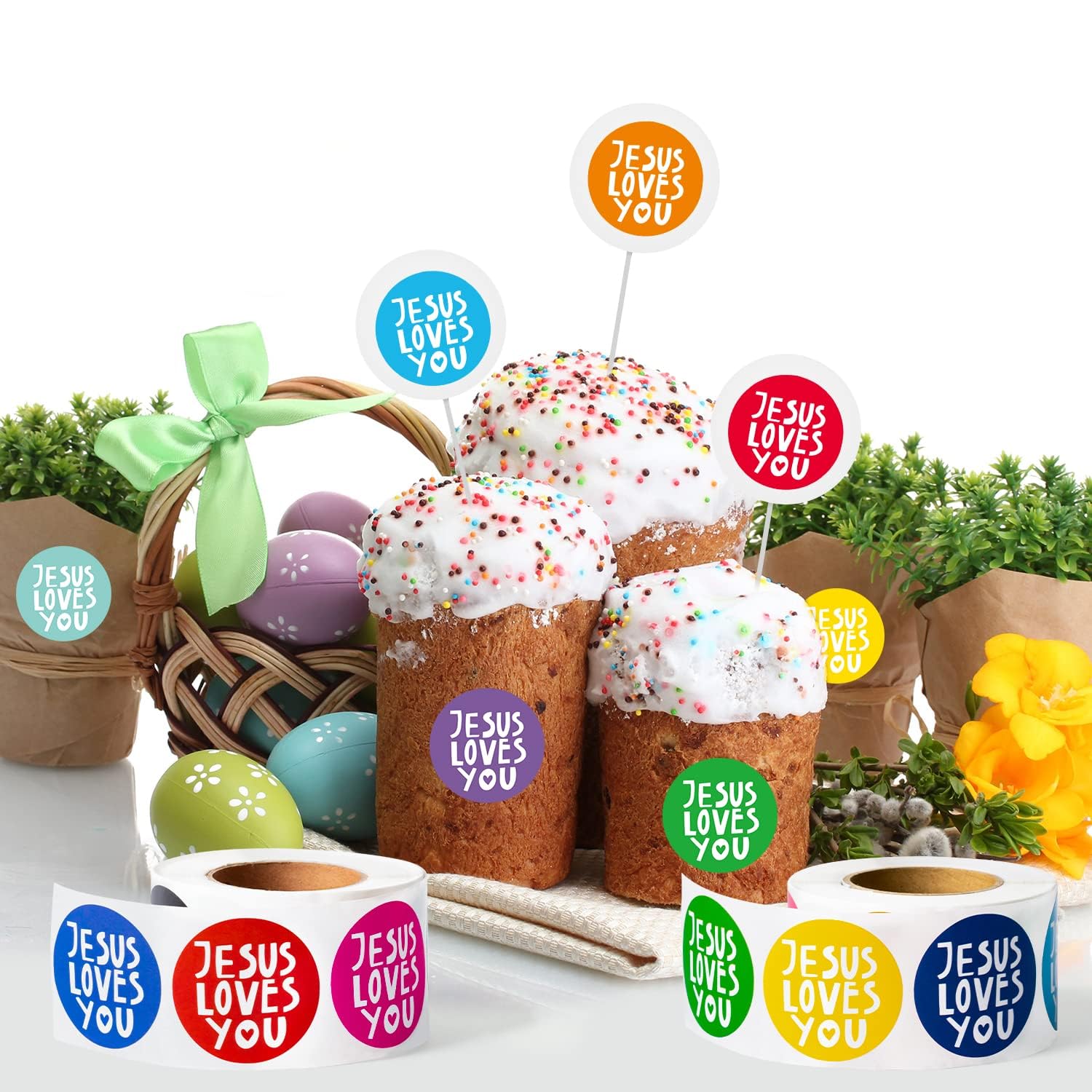 W1cwey Jesus Love You stickers roll classroom-ready ideas for faith-based activities