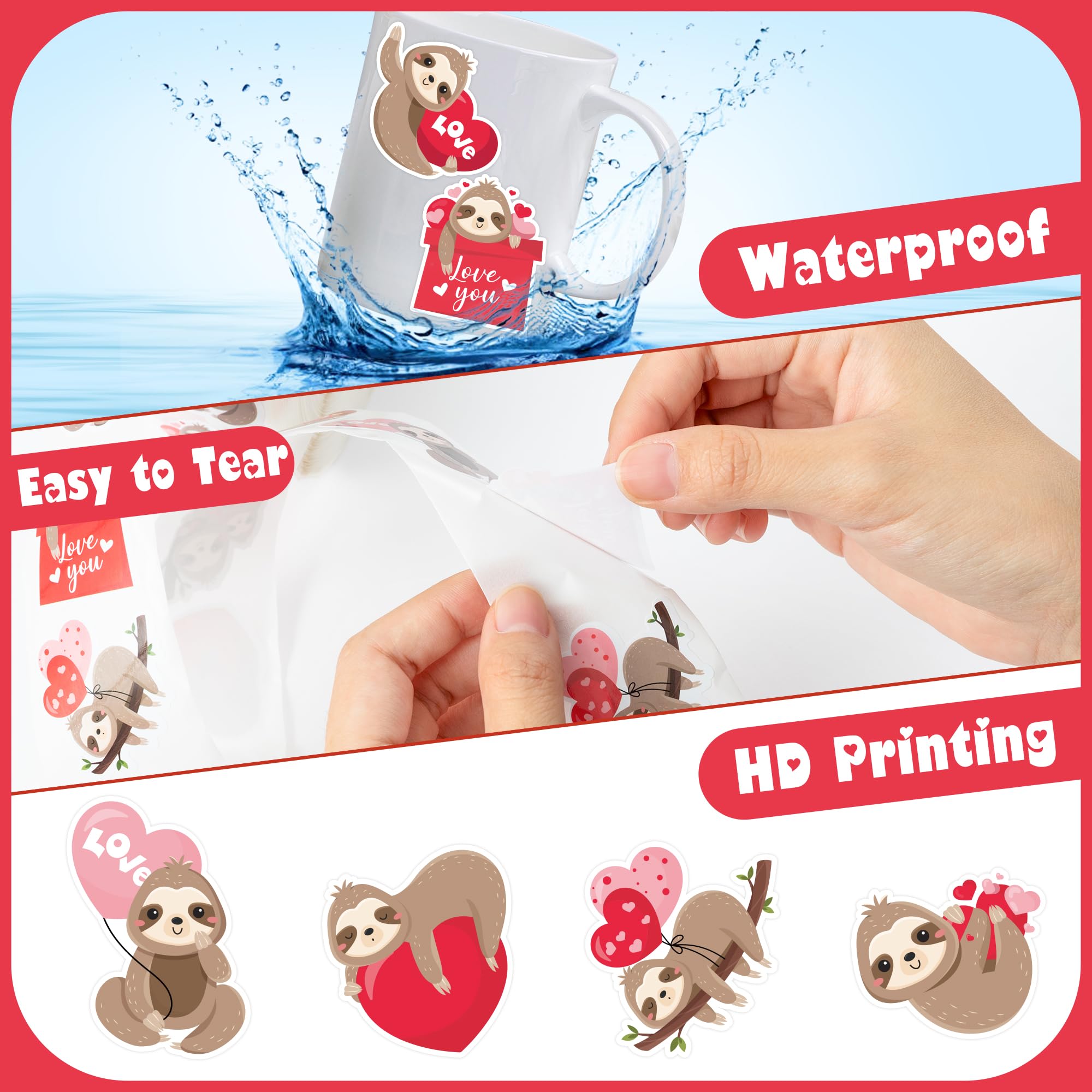 W1cwey repositionable sloth stickers for precise placement on scrapbooks.