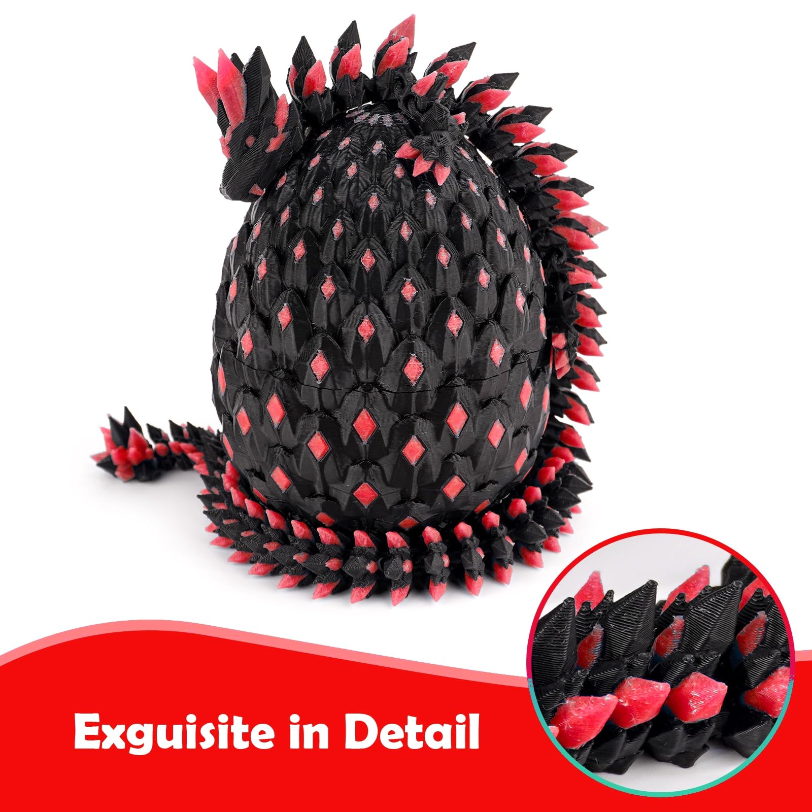 Waaaandefu dragon egg set showing dragon inside for display curiosity.