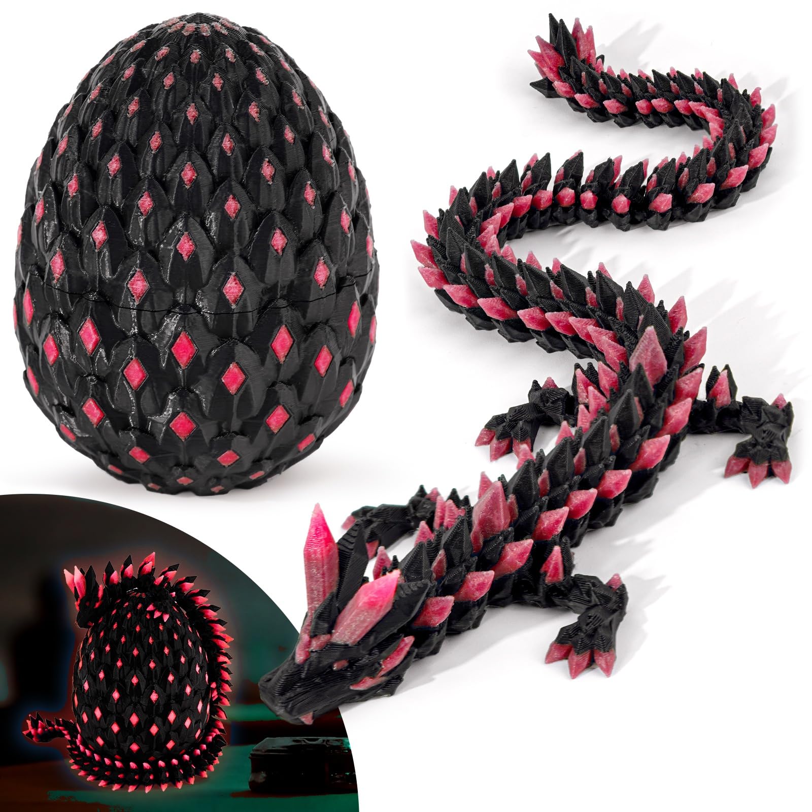 Waaaandefu glow-in-the-dark dragon for dramatic night display.