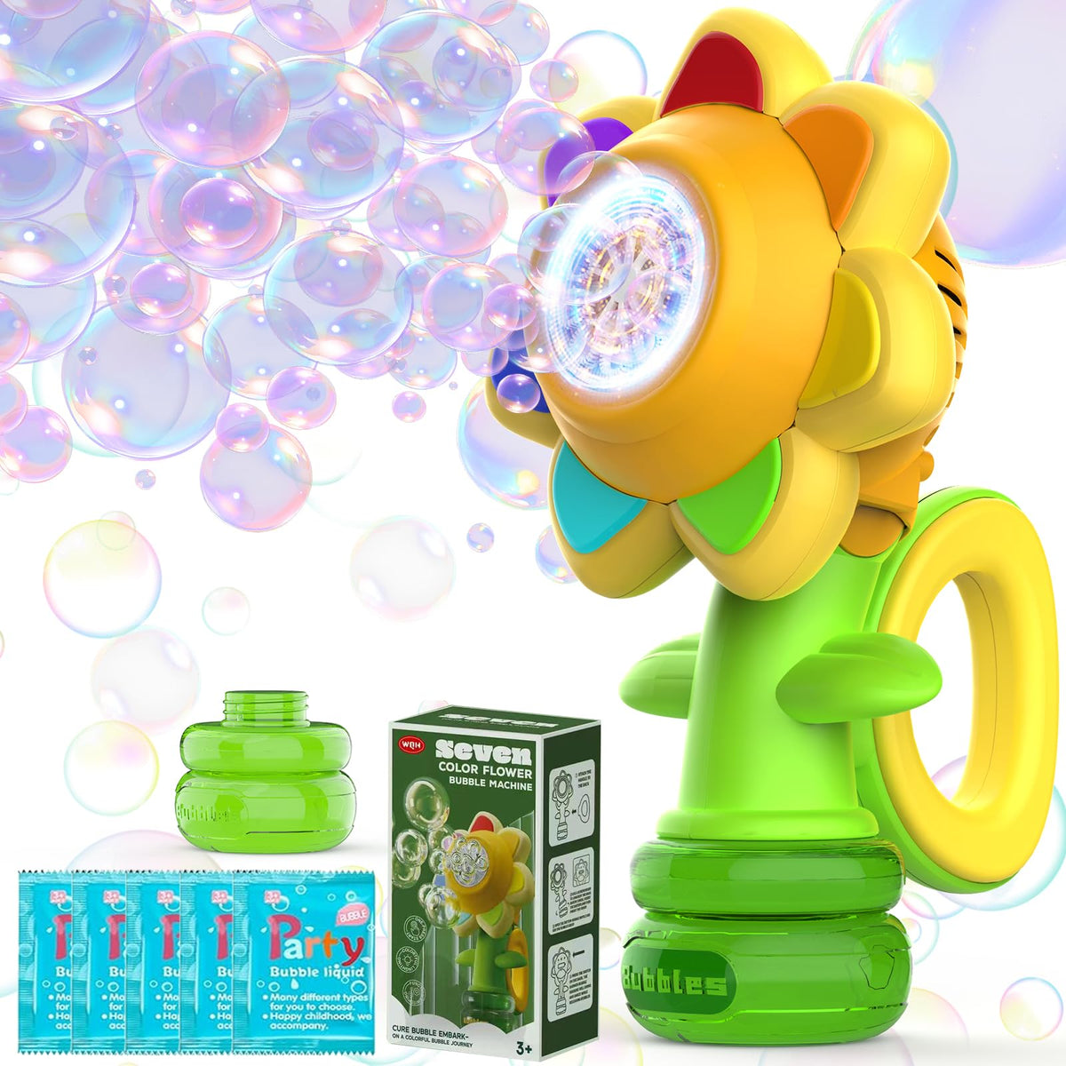 WABALLO bubble machine for kids dancing bubbles in sunlight