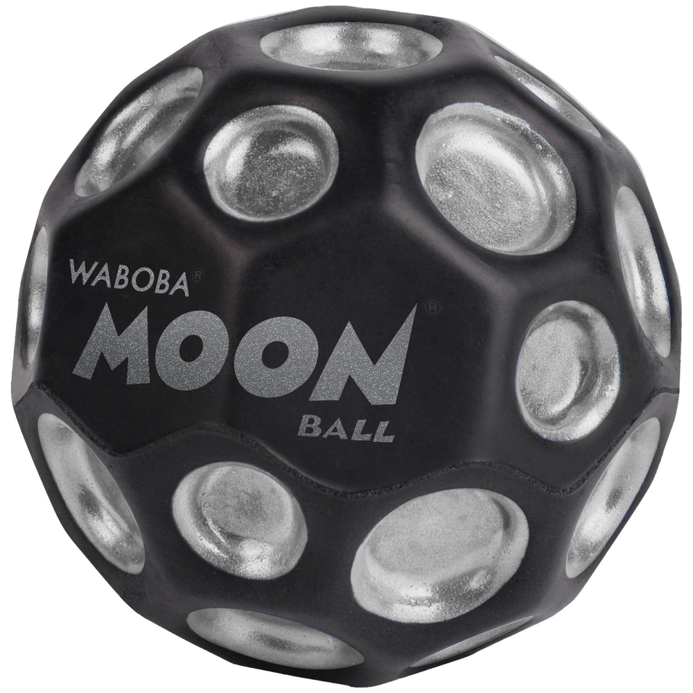 Waboba Moon Ball crater texture close-up boosts dynamic play outdoors.