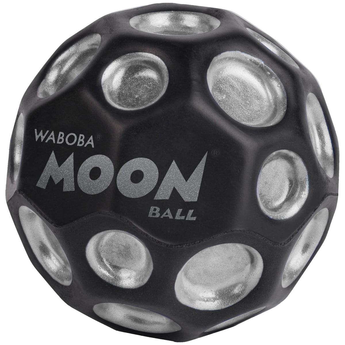Waboba Moon Ball crater texture close-up boosts dynamic play outdoors.