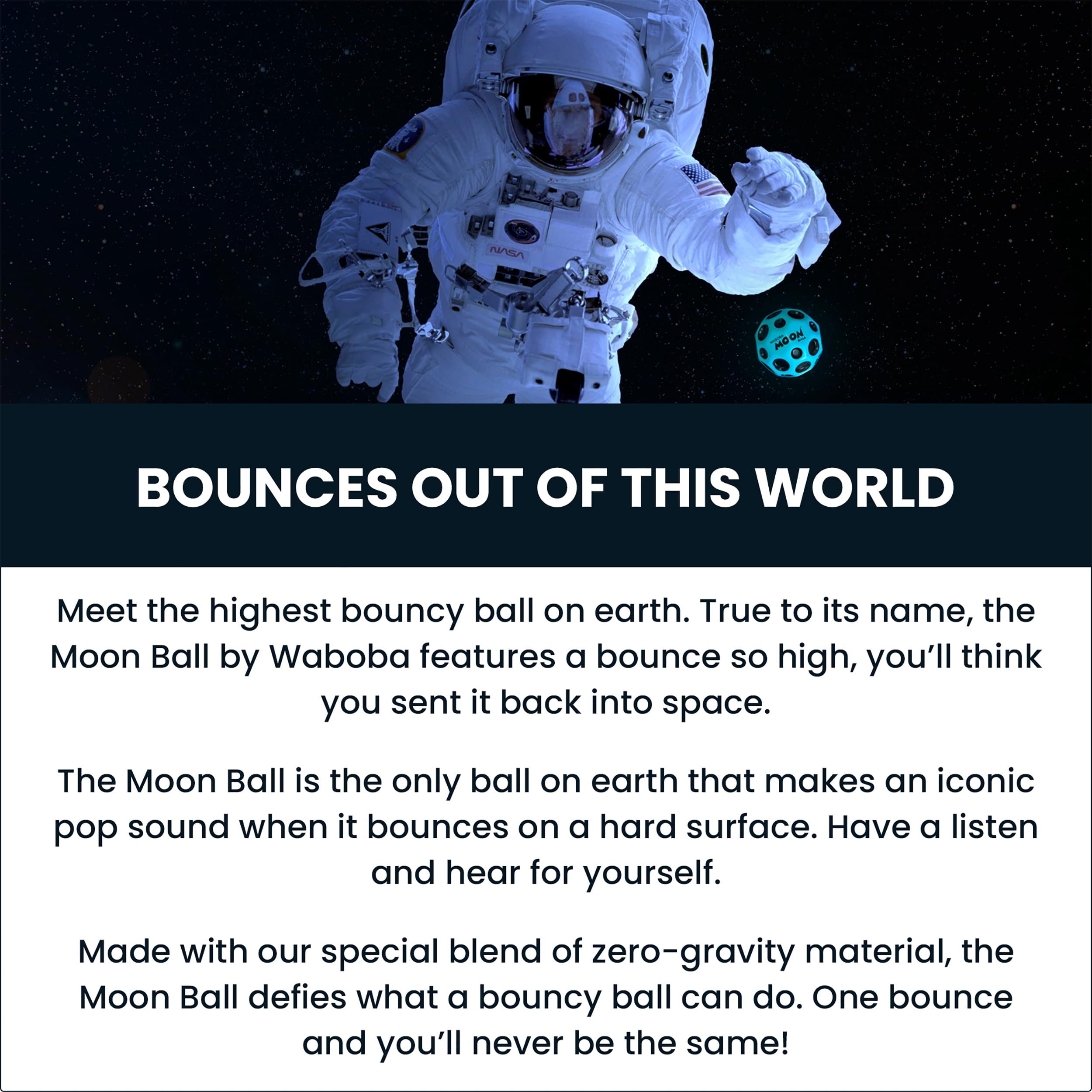 Waboba Moon Ball Gradient non-toxic, durable for endless bounce