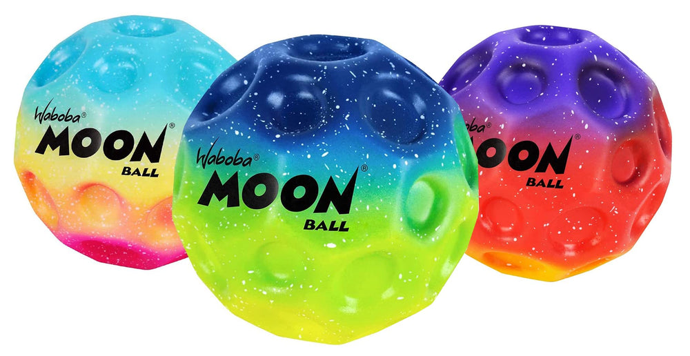 Waboba Moon Ball gradient three-pack ready for outdoor play and big bounces.