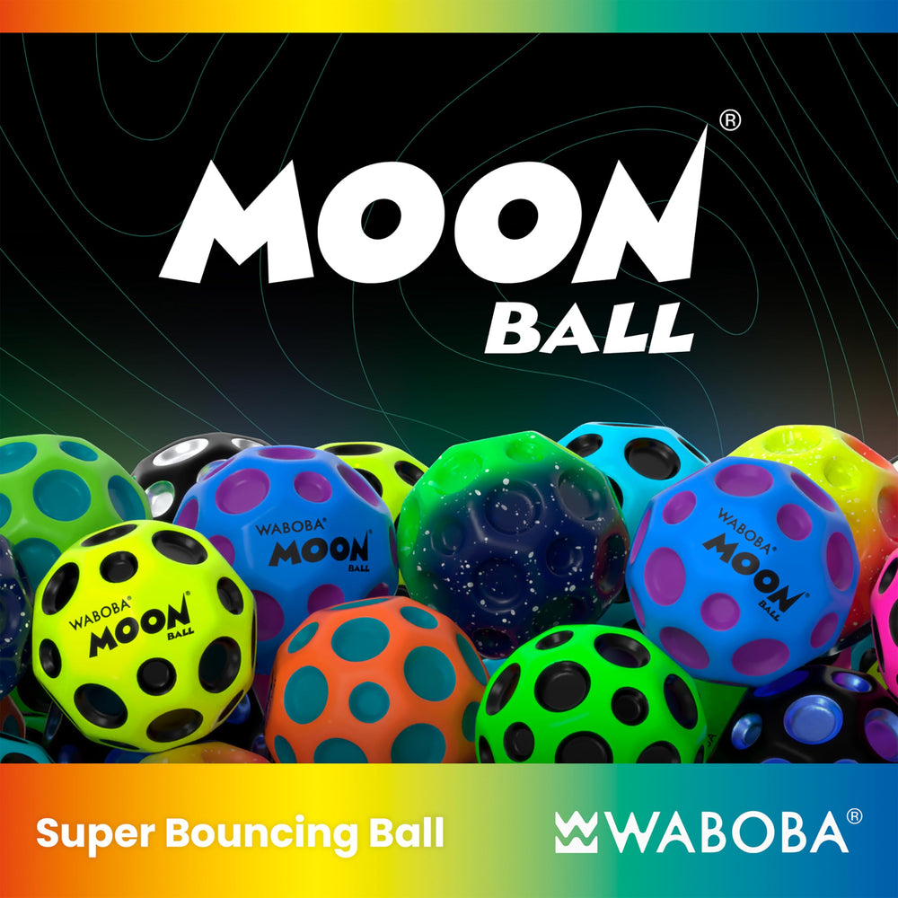 Waboba Moon Ball pops with every bounce, adding sensory fun during games.